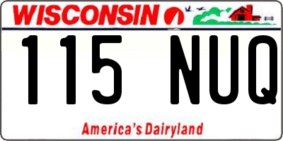 WI license plate 115NUQ