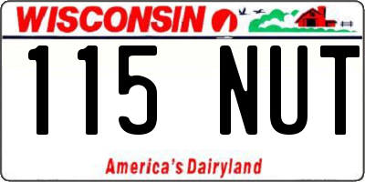 WI license plate 115NUT