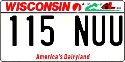 WI license plate 115NUU