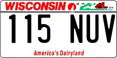 WI license plate 115NUV