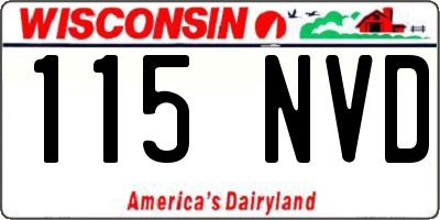 WI license plate 115NVD