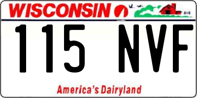 WI license plate 115NVF
