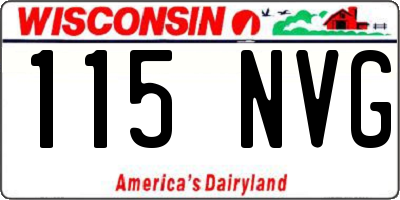 WI license plate 115NVG