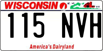 WI license plate 115NVH