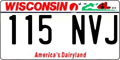 WI license plate 115NVJ