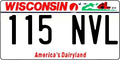 WI license plate 115NVL