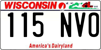 WI license plate 115NVO