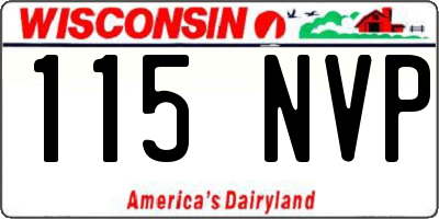 WI license plate 115NVP