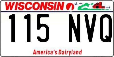 WI license plate 115NVQ