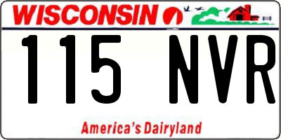 WI license plate 115NVR