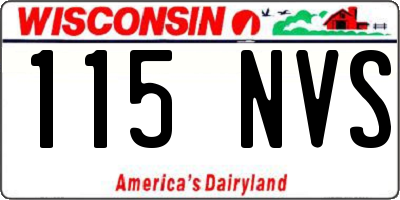 WI license plate 115NVS