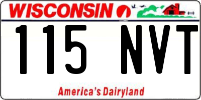 WI license plate 115NVT