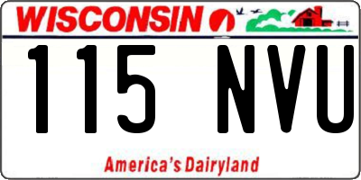 WI license plate 115NVU