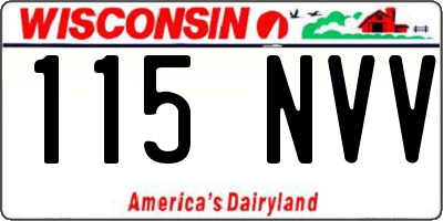 WI license plate 115NVV