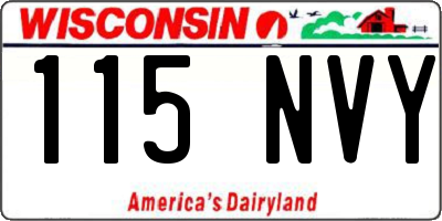 WI license plate 115NVY