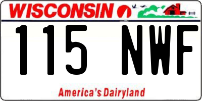 WI license plate 115NWF