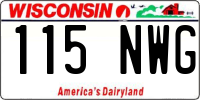WI license plate 115NWG
