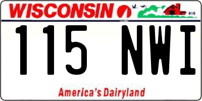 WI license plate 115NWI