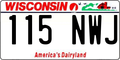 WI license plate 115NWJ