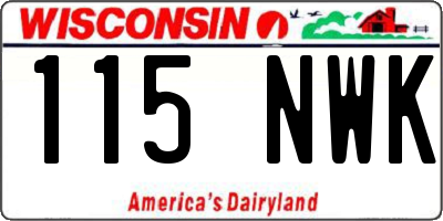 WI license plate 115NWK
