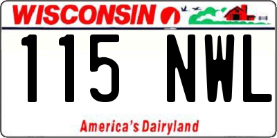 WI license plate 115NWL