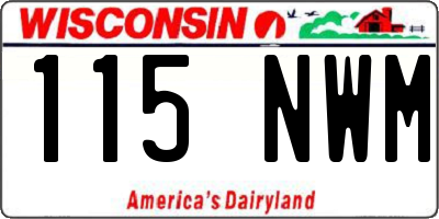 WI license plate 115NWM