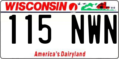 WI license plate 115NWN