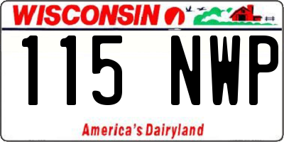 WI license plate 115NWP