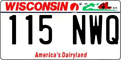 WI license plate 115NWQ