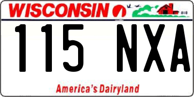 WI license plate 115NXA