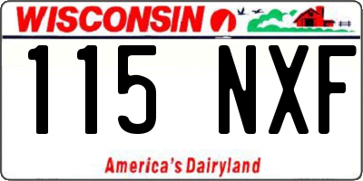 WI license plate 115NXF
