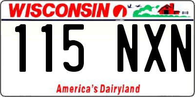 WI license plate 115NXN