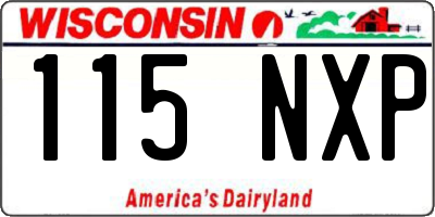 WI license plate 115NXP