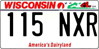 WI license plate 115NXR