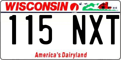 WI license plate 115NXT