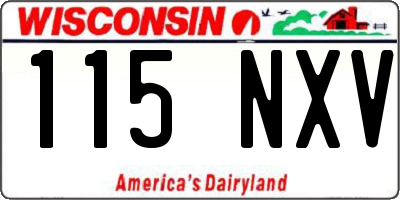 WI license plate 115NXV