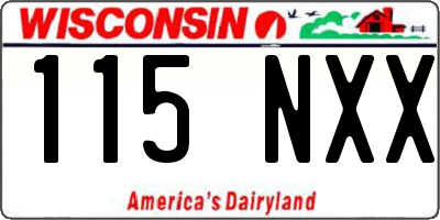 WI license plate 115NXX