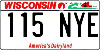WI license plate 115NYE