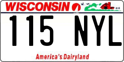 WI license plate 115NYL