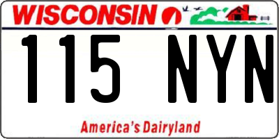 WI license plate 115NYN