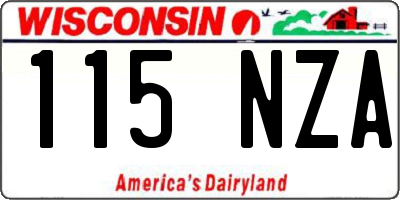 WI license plate 115NZA