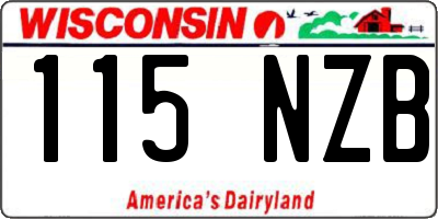 WI license plate 115NZB