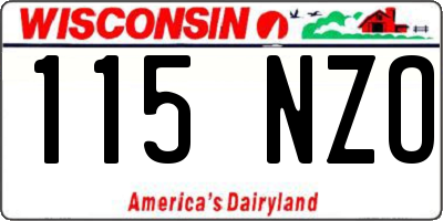 WI license plate 115NZO