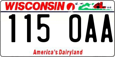 WI license plate 115OAA
