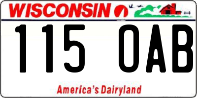 WI license plate 115OAB