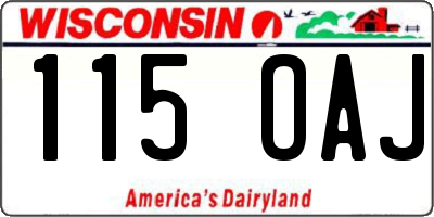 WI license plate 115OAJ