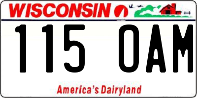 WI license plate 115OAM