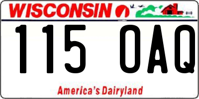 WI license plate 115OAQ