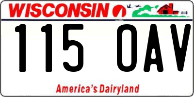 WI license plate 115OAV