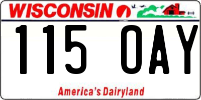 WI license plate 115OAY